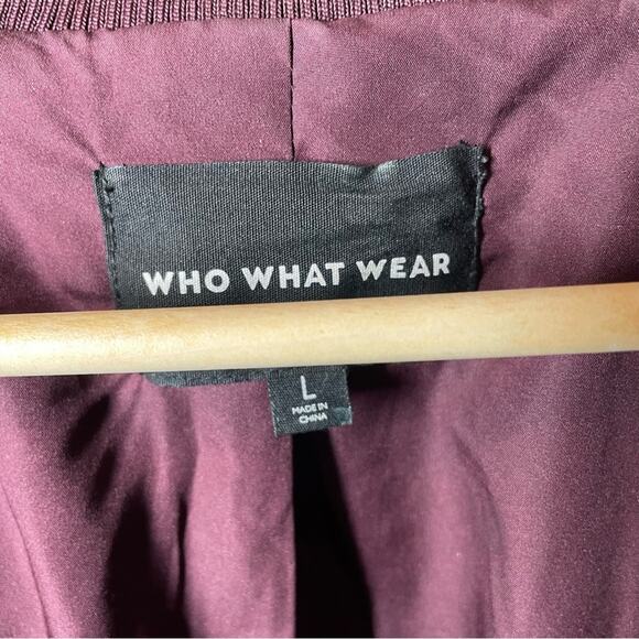 Who What Wear Purple Eggplant Vegan Leather Puffer Bubble Jacket Large - Picture 5 of 9